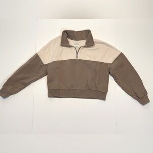 Tan and Cream Soft A&F Max Essentials Sweatshirt Sz Sm